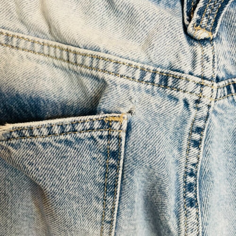 We The Free Blue Light Wash Button Fly Straight Leg Denim Jeans | Size 27 - Picture 5 of 6